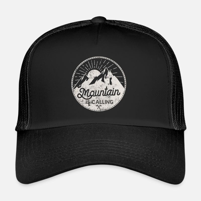 berge mountains spruch outdoor - Trucker Cap - Schwarz/Schwarz