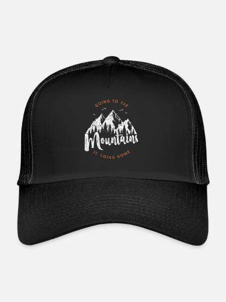 Les montagnes à la maison - Casquette trucker  - noir/noir - Devant