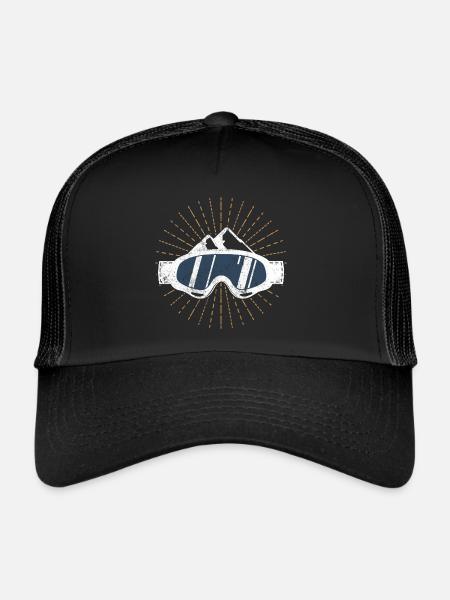Winter sports ski snowboard goggles - Trucker Cap - black/black - Front
