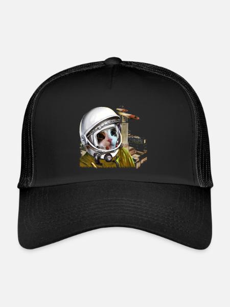 spacecat - Trucker Cap - black/black - Front