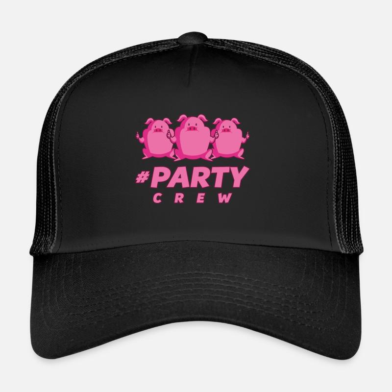 Schweine party - Trucker Cap - Schwarz/Schwarz