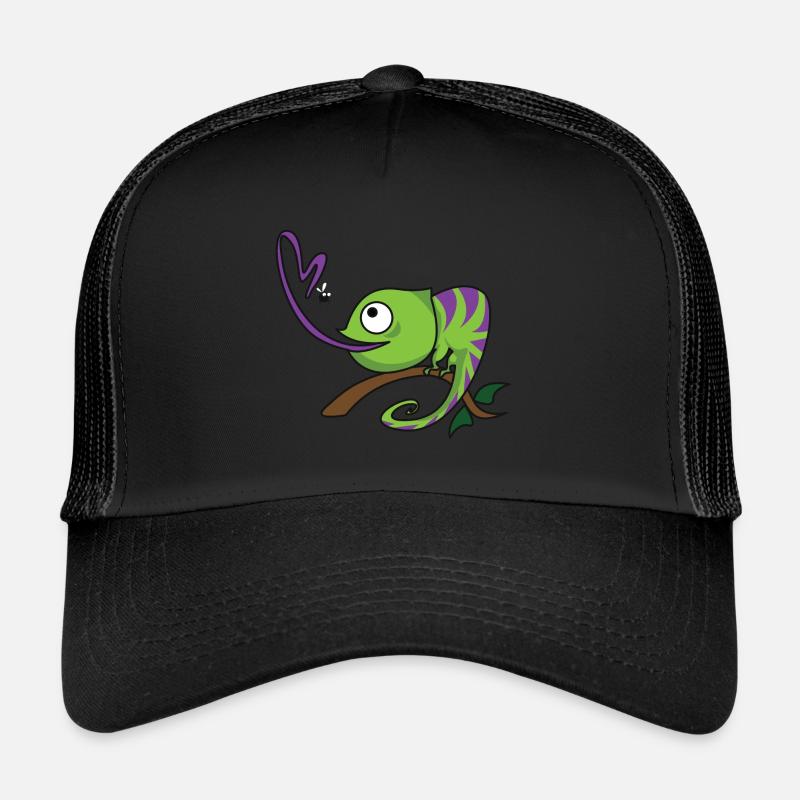 chameleon comic - Trucker Cap - Schwarz/Schwarz