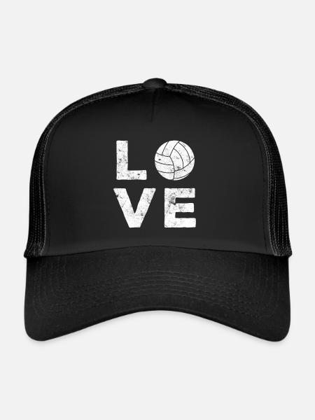 J'adore le volleyball - Casquette trucker  - noir/noir - Devant