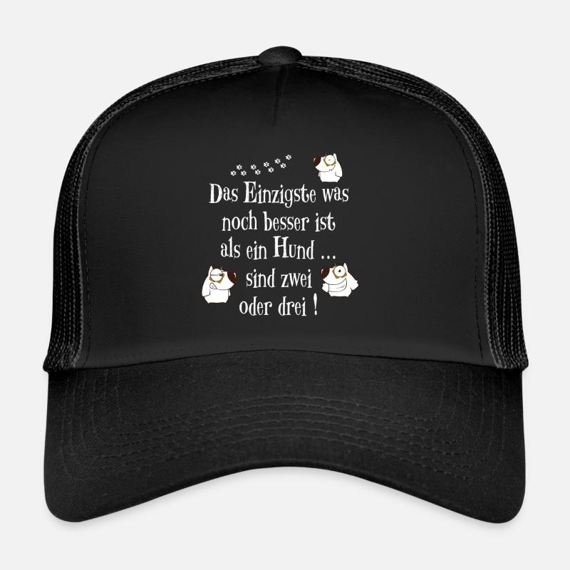 Hundespruch Shirt - drei Hunde - Trucker Cap - Schwarz/Schwarz