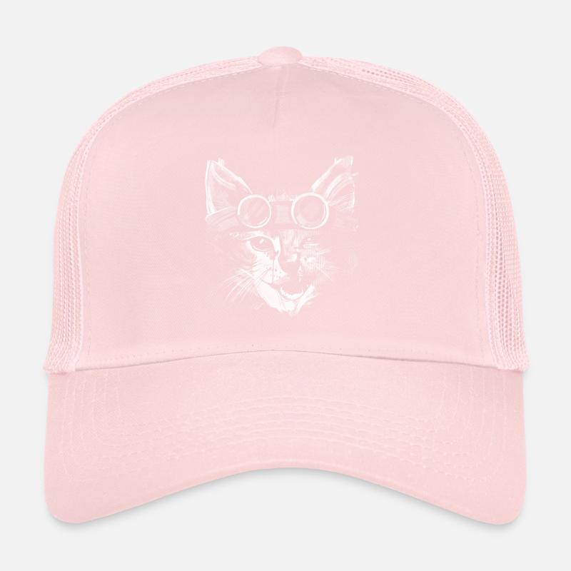 Chat cool en blanc Casquette trucker 