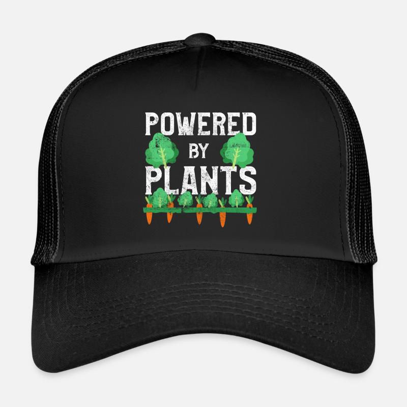 Vegan garden vegetable saying - Trucker Cap - black/black