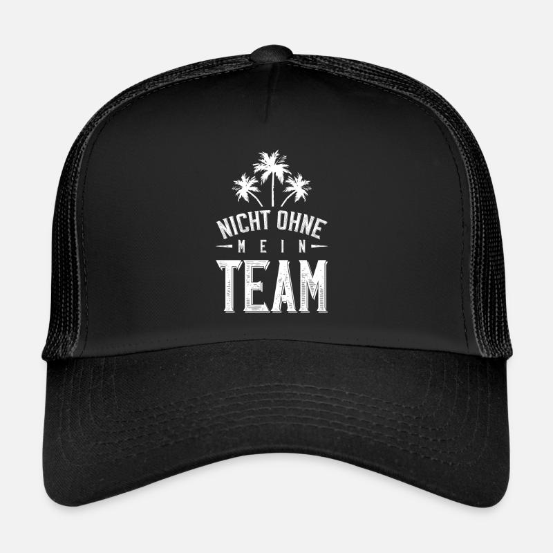 nicht ohne mein team palmen - Trucker Cap - Schwarz/Schwarz