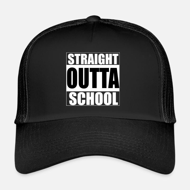 Straight outta school - Rap, Compton - Trucker Cap - black/black