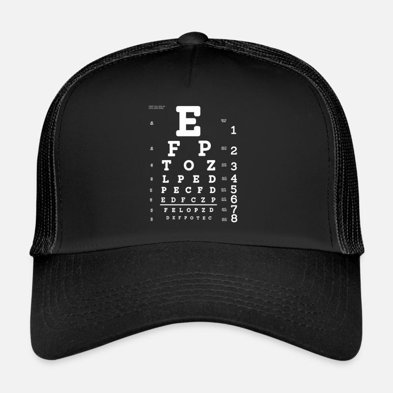 Sehtest lustige Bilder lustig witzig cool Optiker - Trucker Cap - Schwarz/Schwarz