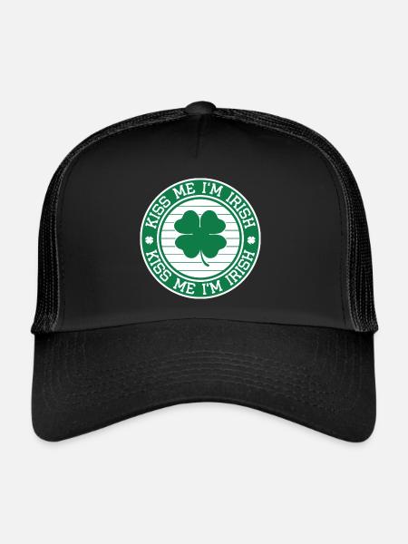 embrasse moi je suis irlandais - Casquette trucker  - noir/noir - Devant