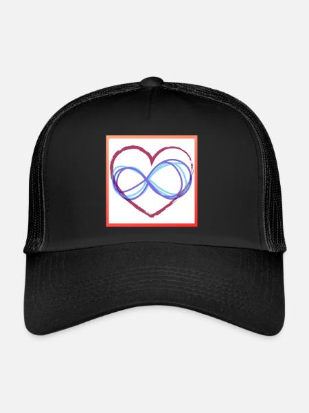 Coeur infini - Casquette trucker  - noir/noir - Devant