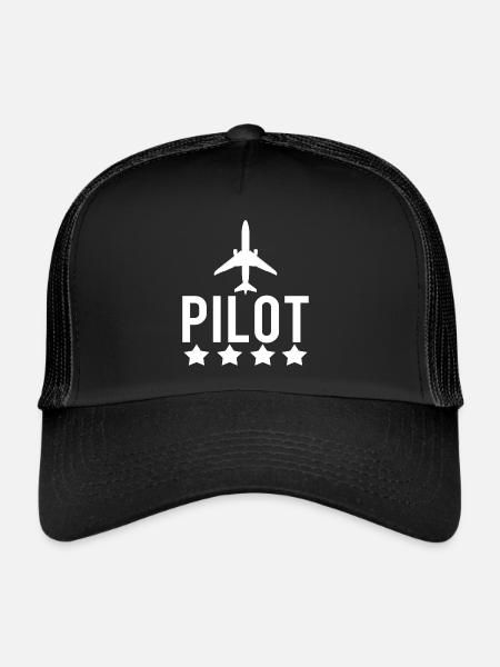 Pilote - Casquette trucker  - noir/noir - Devant