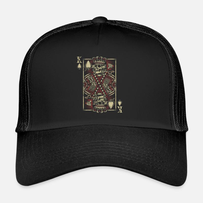 Poker King Skeleton Card Comme Casquette trucker 