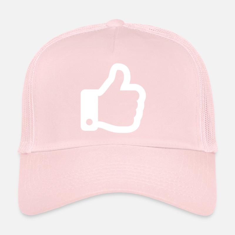 Thumbs Up White Trucker Cap