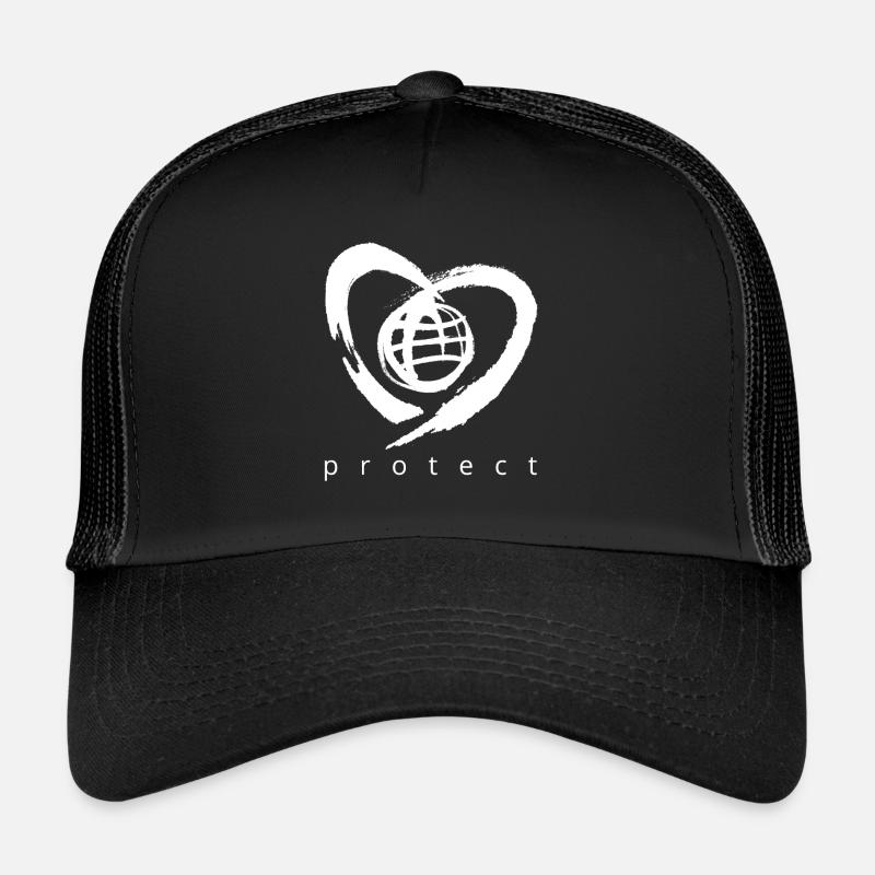 symbole de protection de la terre - Casquette trucker  - noir/noir