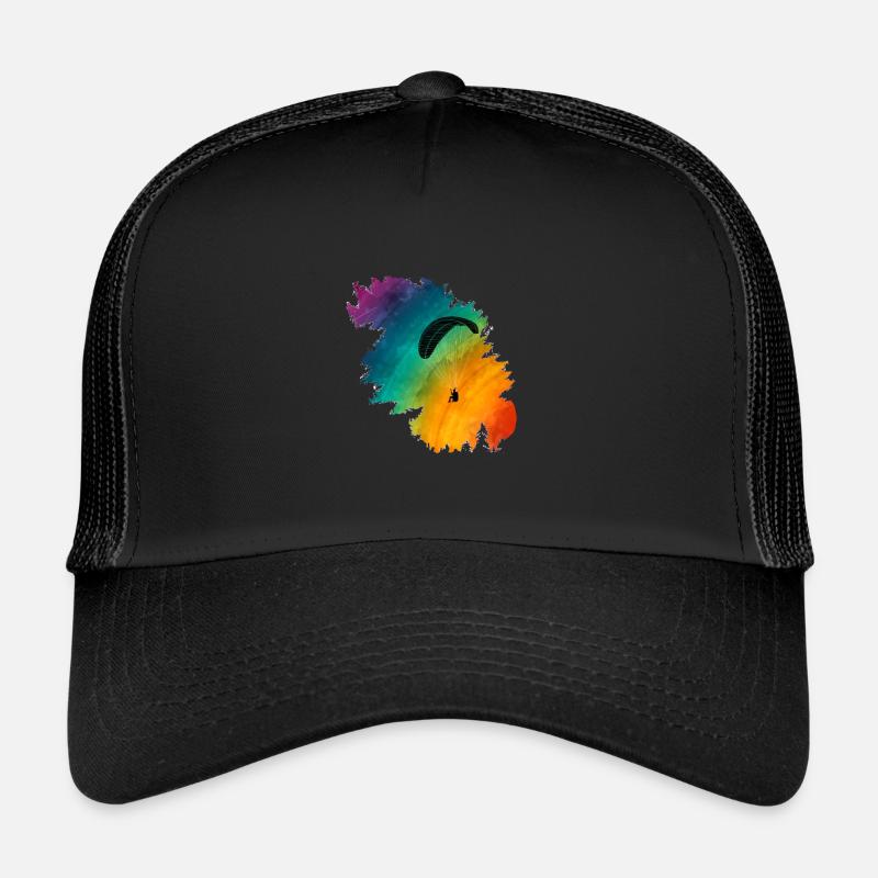 Gleitschirm Berge Freiheit paragliding - Trucker Cap - Schwarz/Schwarz