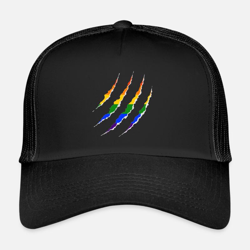 LGBT Wunde Gay Pride Regenbogen Coming Out - Trucker Cap - Schwarz/Schwarz