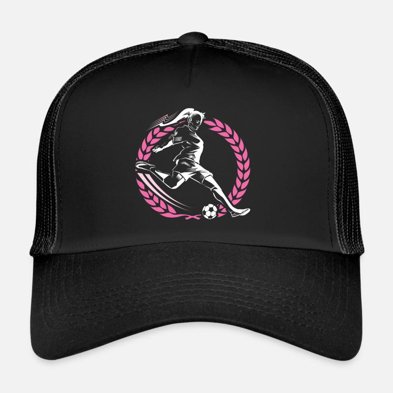 fussballerin kranz - Trucker Cap - Schwarz/Schwarz