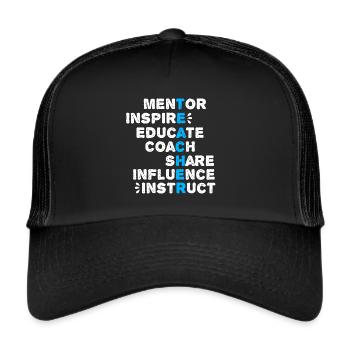 Professeur d'anglais prof enseignant disant cadeau - Casquette trucker  - noir/noir - Devant
