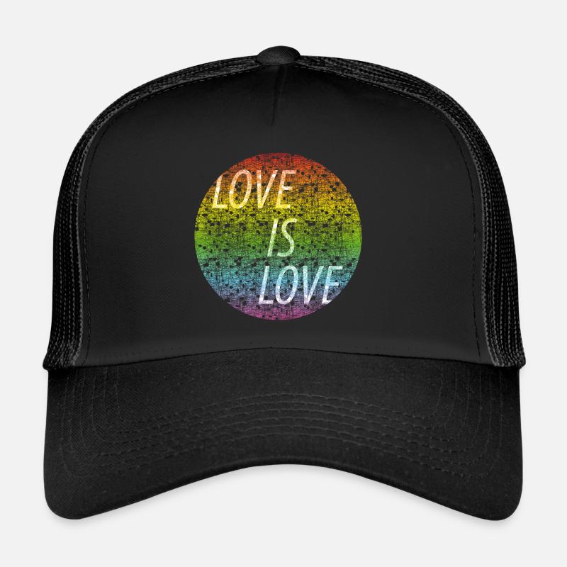 Love is love - Trucker Cap - Schwarz/Schwarz