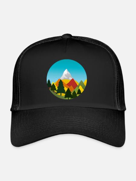 Automne - Casquette trucker  - noir/noir - Devant