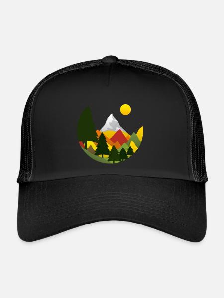 Montagnes montagnes automne - Casquette trucker  - noir/noir