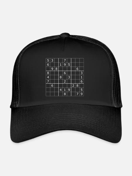 Sudoku - Casquette trucker  - noir/noir - Devant