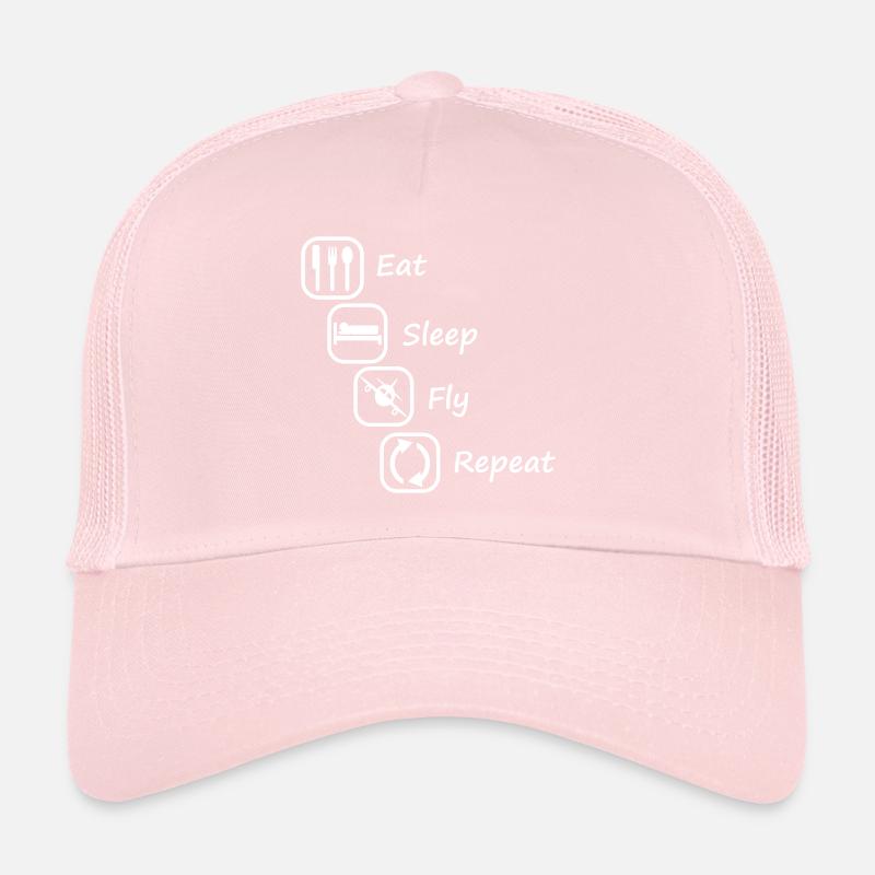 Aviation 008 - Manger, dormir, voler Répéter [pente] Casquette trucker 