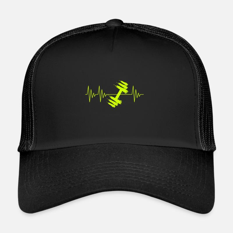 Hantel in Gelb Herzschlag Trucker Cap