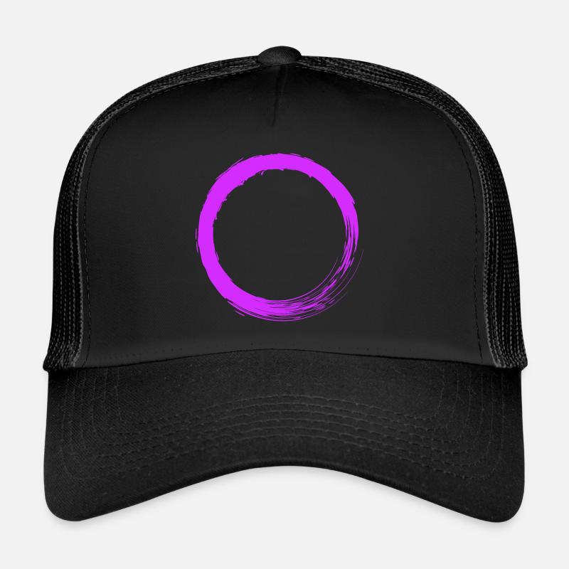 Kreis Lila Vektor - Trucker Cap - Schwarz/Schwarz