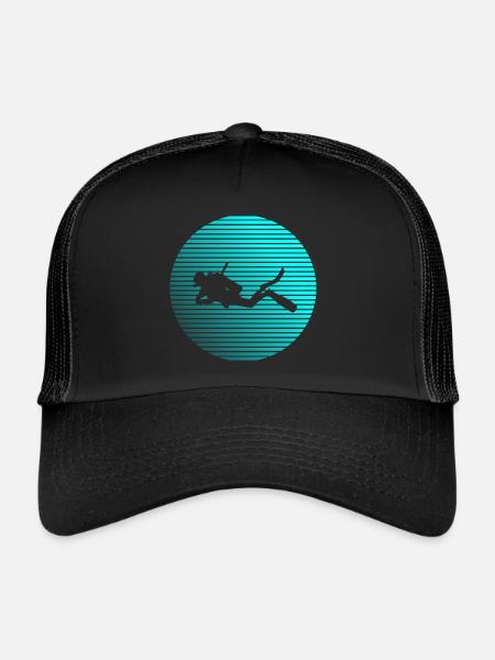plongée - Casquette trucker - noir/noir