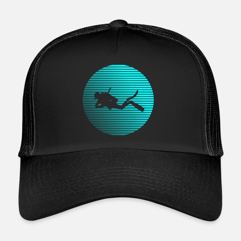 plongée - Casquette trucker  - noir/noir