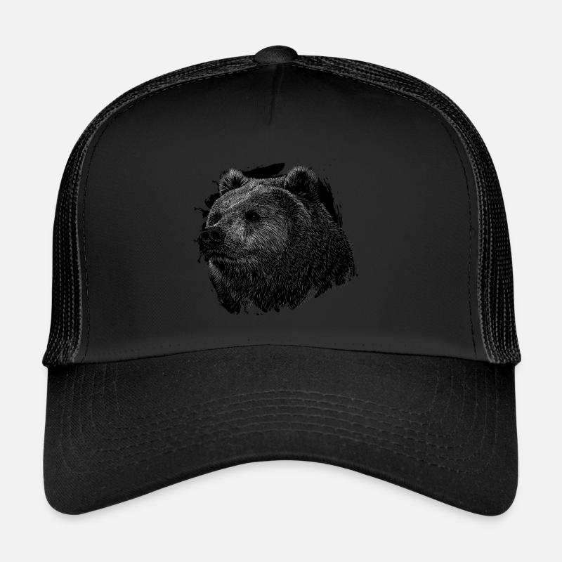 Bear Grizzly - Trucker Cap - black/black