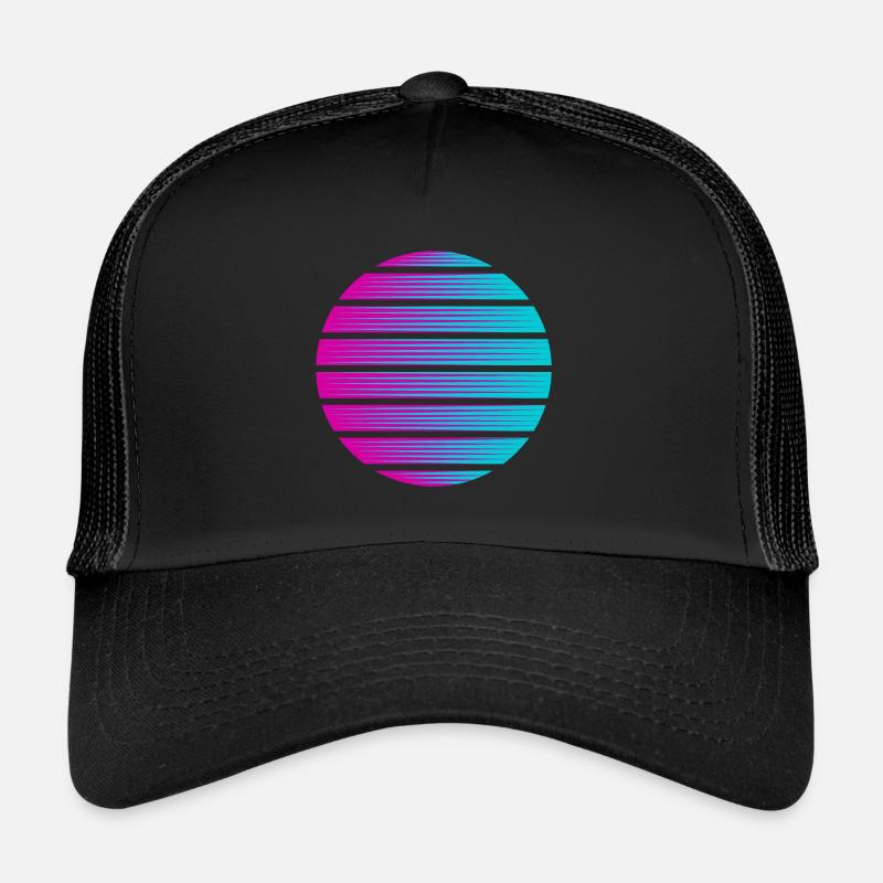 Kreis Farbverlauf Hintergrund Vorlage Symbol cool - Trucker Cap - Schwarz/Schwarz