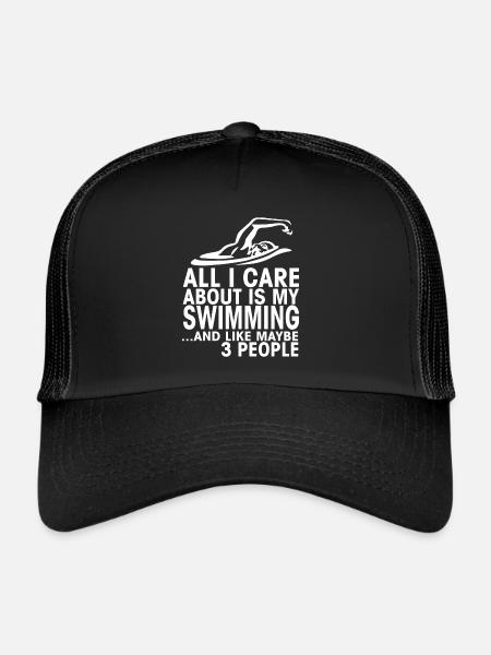 Funny Swimming Instructor Swim Water Sports Gift - Trucker Cap - black/black