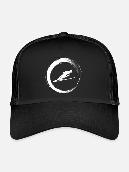 Skispringen - Trucker Cap - Schwarz/Schwarz - Vorne