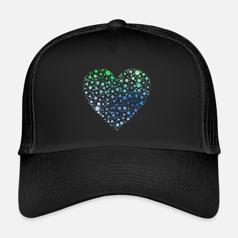 Shapes heart - Trucker Cap - black/black
