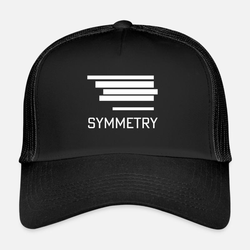 minimalistische Grafiksymmetrie Minimalismus - Trucker Cap - Schwarz/Schwarz