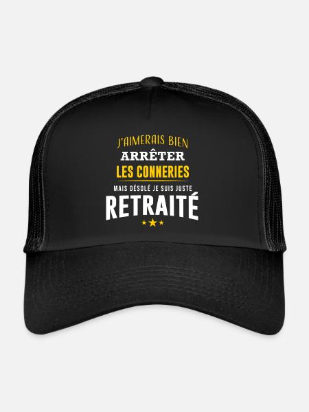 Je suis juste retraité départ en retraite humour - Casquette trucker  - noir/noir - Devant