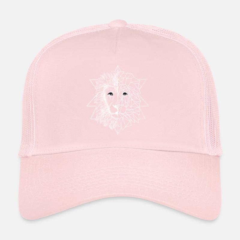 White tattoo inspired lion | Low Poly Art Trucker Cap