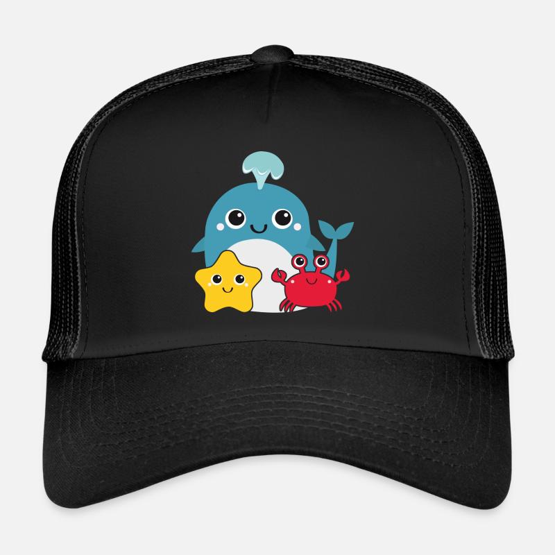 Petite baleine - Casquette trucker  - noir/noir