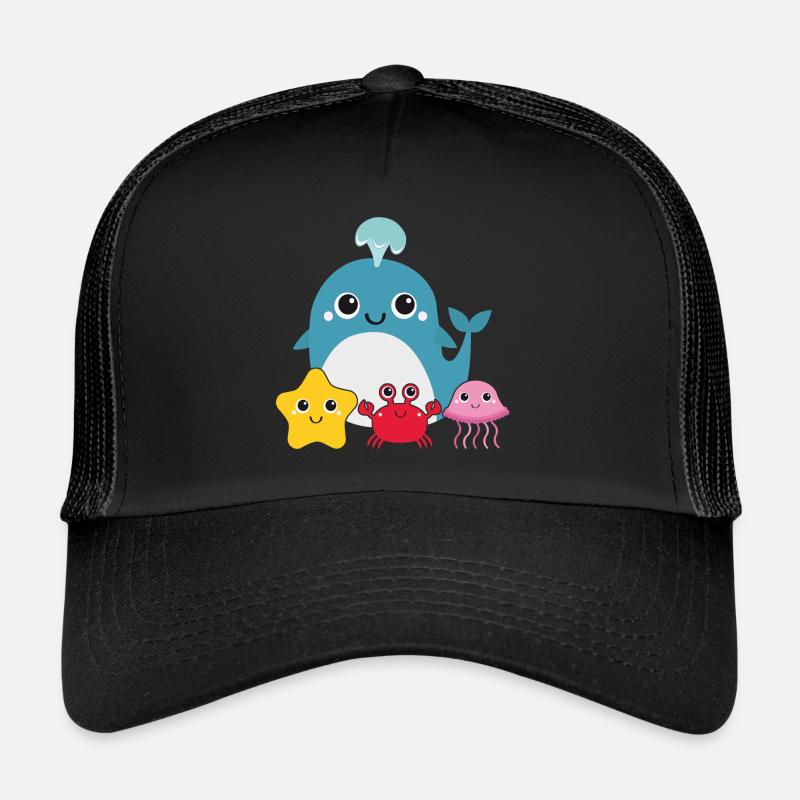 Petite baleine avec des amis Casquette trucker 