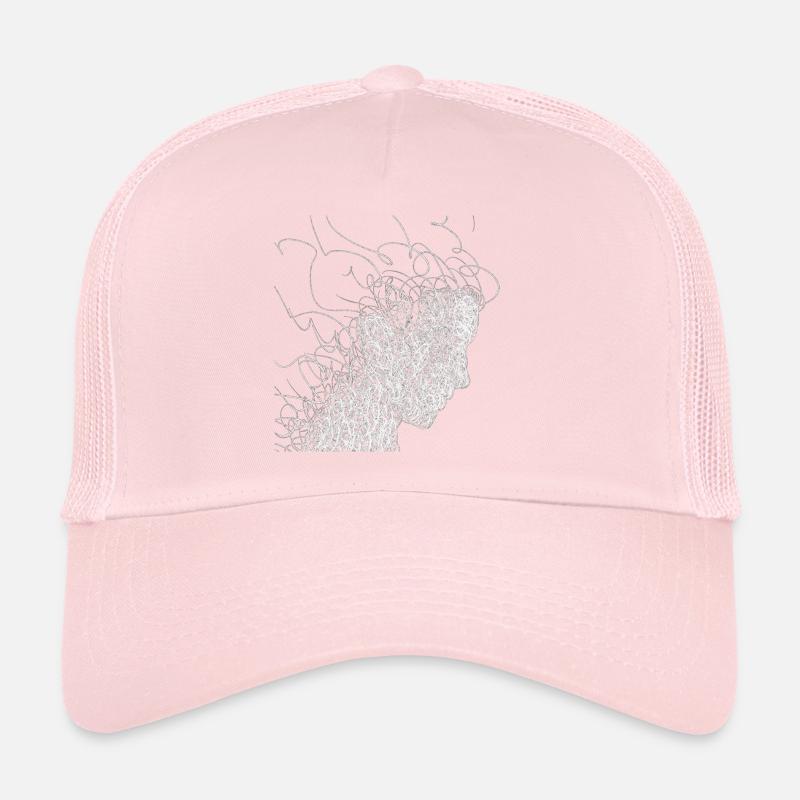 griffonnage du visage féminin Casquette trucker 