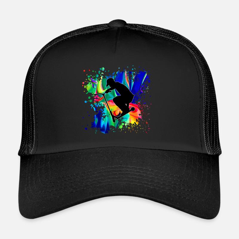 Trottinette freestyle - Casquette trucker  - noir/noir