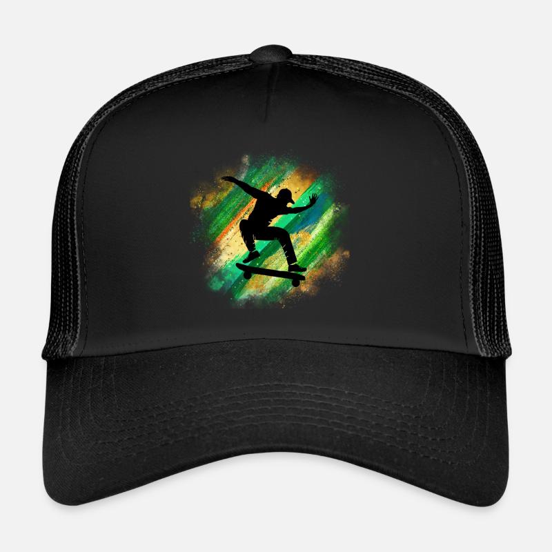 Skateboard Freestyle - Trucker Cap - Schwarz/Schwarz