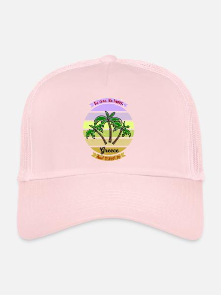 Vacances en Grèce - Casquette trucker  - rose pâle - Devant
