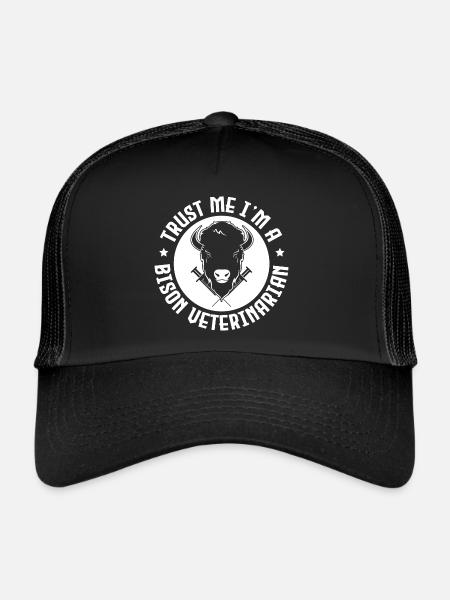 American Bison Buffalo - Trucker Cap - black/black - Front