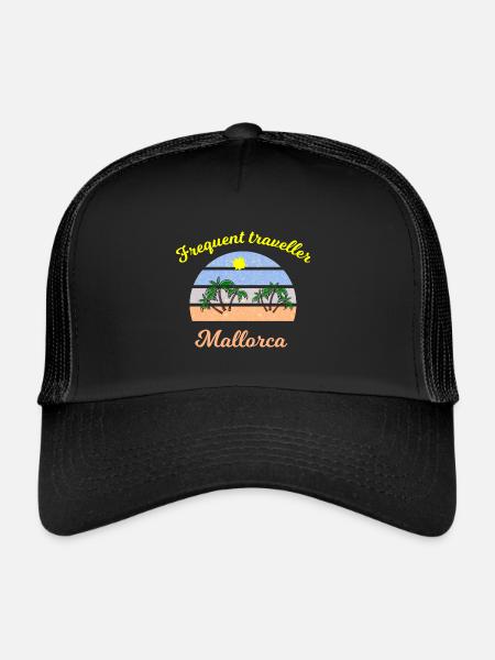 Mallorca Urlaub - Trucker Cap - Schwarz/Schwarz - Vorne