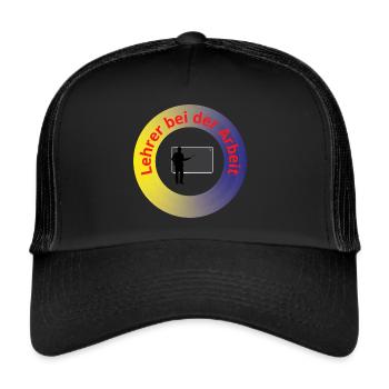 Lehrer bei der Arbeit - Trucker Cap - Schwarz/Schwarz - Vorne