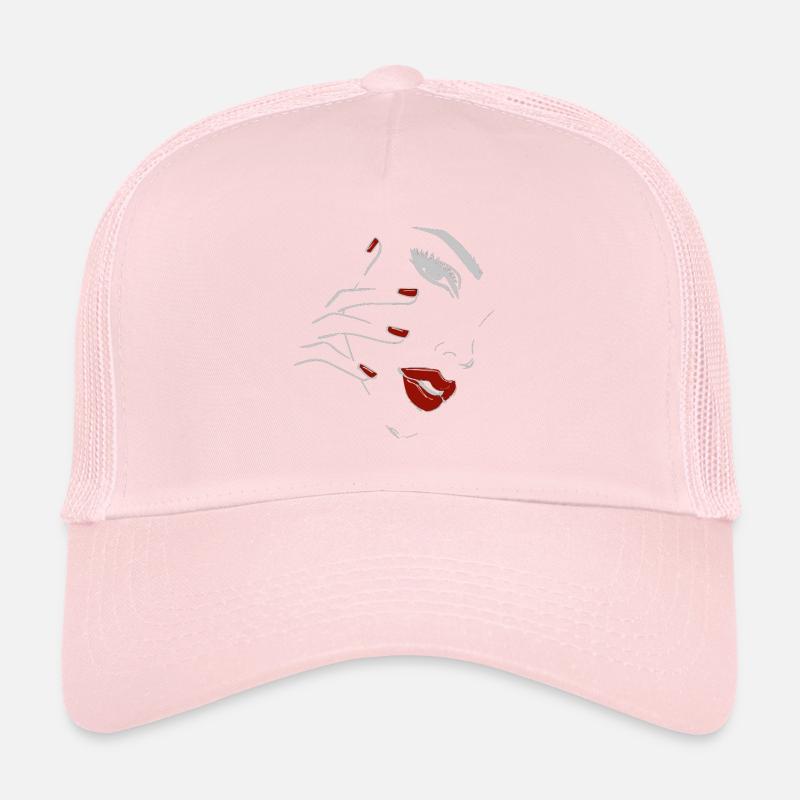 Sensual silouette Red lips Trucker Cap